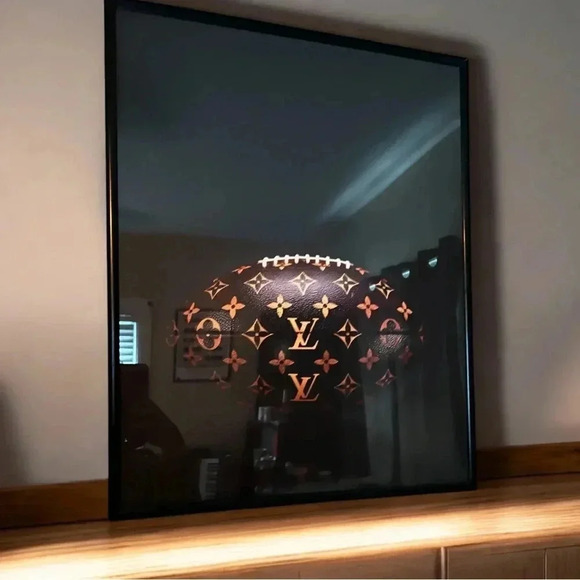 Luxury Print Football Wall Art Fashion Trendy Sports Fan Design - Picture 1 of 1